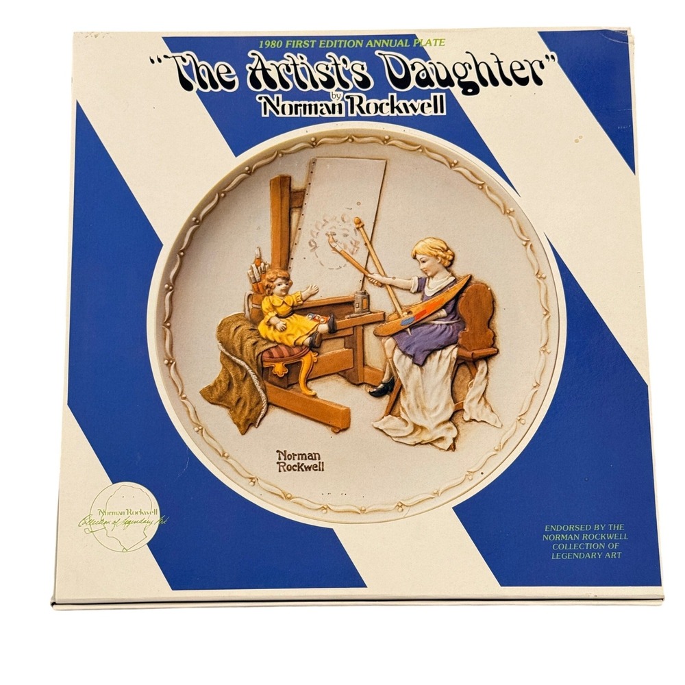 Norman Rockwell‎ Collector Plate The Artists Daughter 8.5in White Porcelain